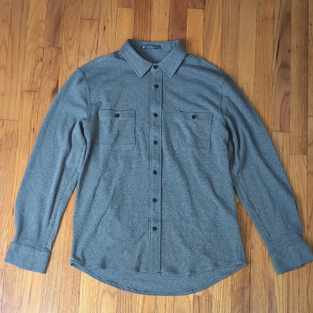 Gray Casual Button Down Shirt with Long Sleeves
